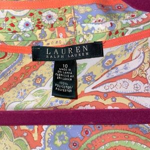Ralph Lauren Women's Paisley wrap sleeveless Top - Orange, blue and Green